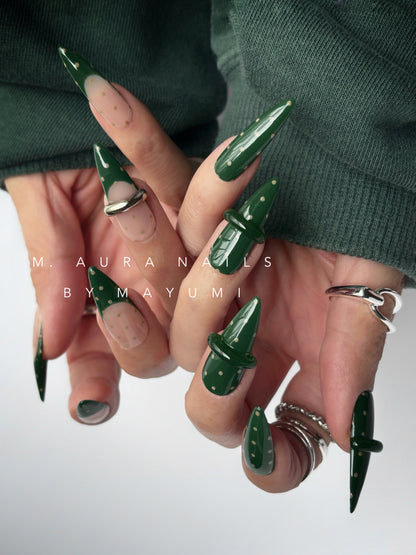 GREEN BEIGE DOTS