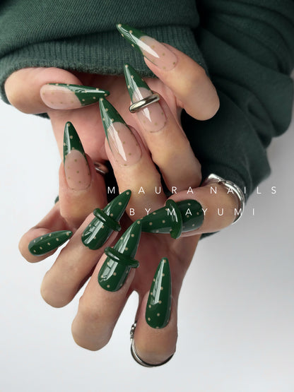 GREEN BEIGE DOTS