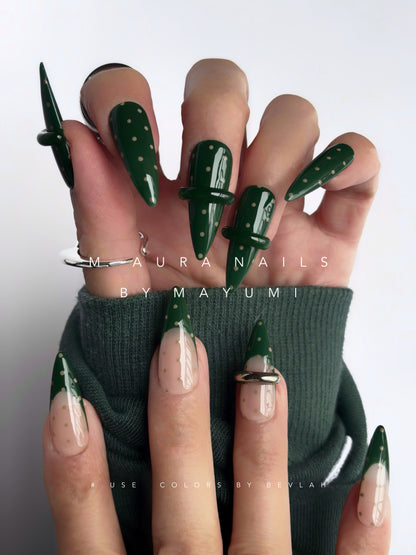 GREEN BEIGE DOTS
