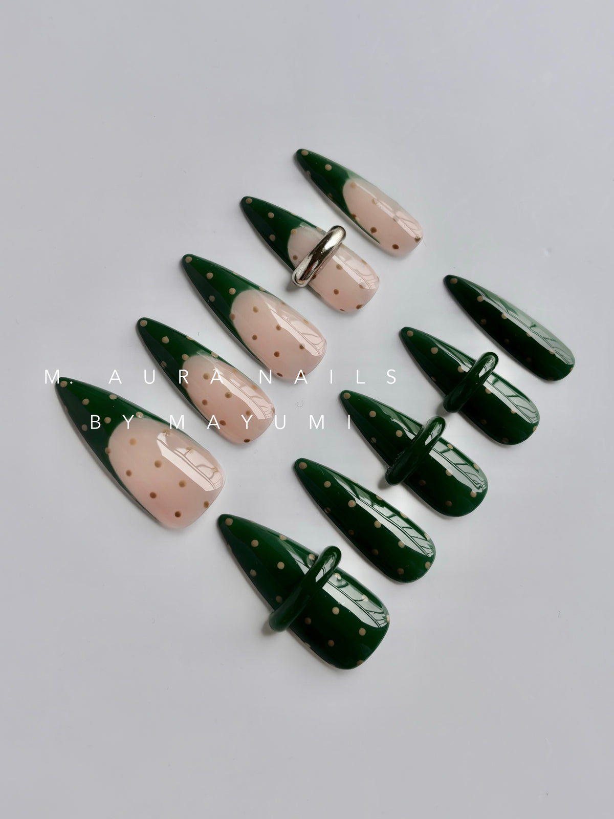 GREEN BEIGE DOTS